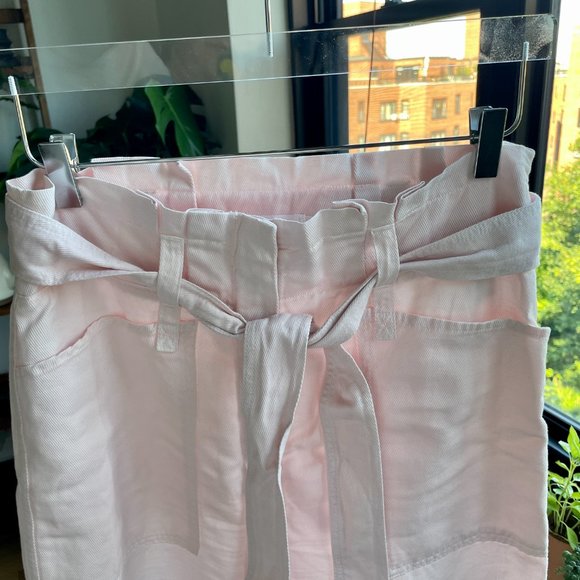 A.L.C. Coburn Paperbag Waist Pants in Light Pink/Morganite, Size 8 - Picture 5 of 9
